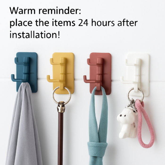 Rotatory Multi-Purpose 4-Hook with Adhesive Sticker – Kitchen & Home Use (Random color-Pack of 1)