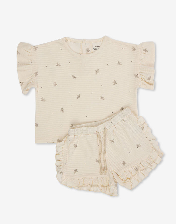 Ruffled Top & Pants Set O