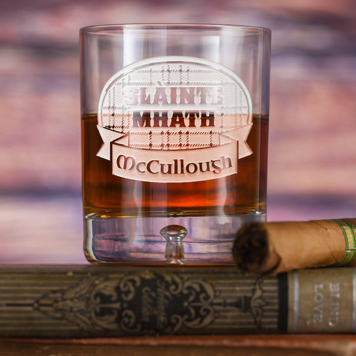 Scottish Toast, Personalized Crystal Rocks, Whisky Glass Gift