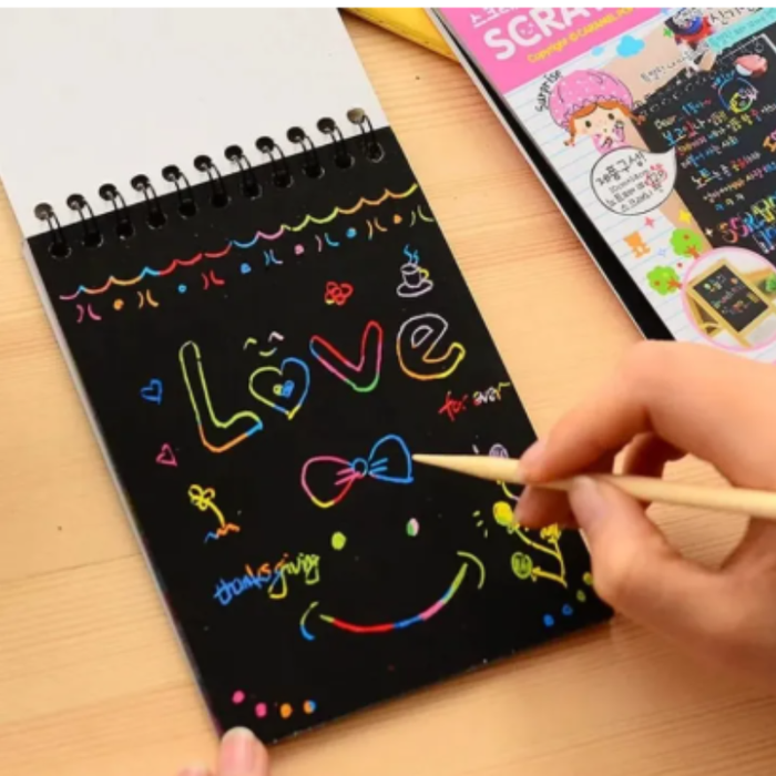Scratch Art Notebook for Kids | Magic Rainbow Scratch Drawing Book | DIY Creative Art Pad (Random Theme-Pack of 1)