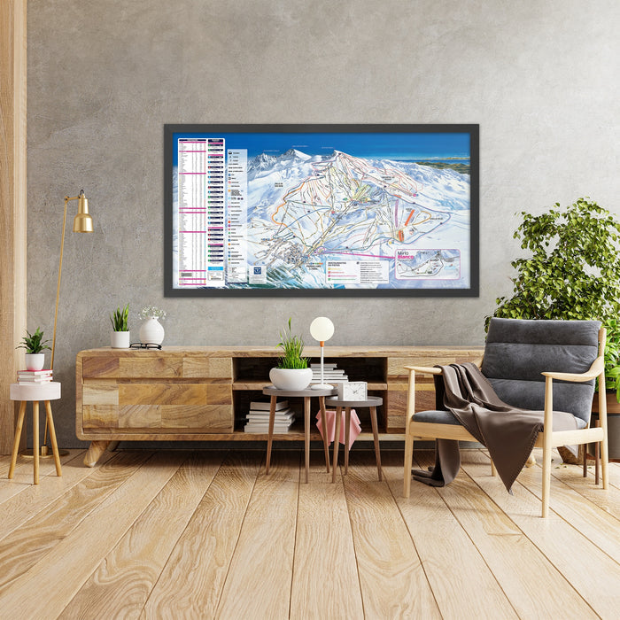 A framed image of Sierra, Nevada in the style of a simple and modern golf course map