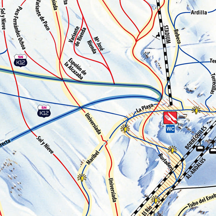 Sierra Nevada Piste Map, Spain