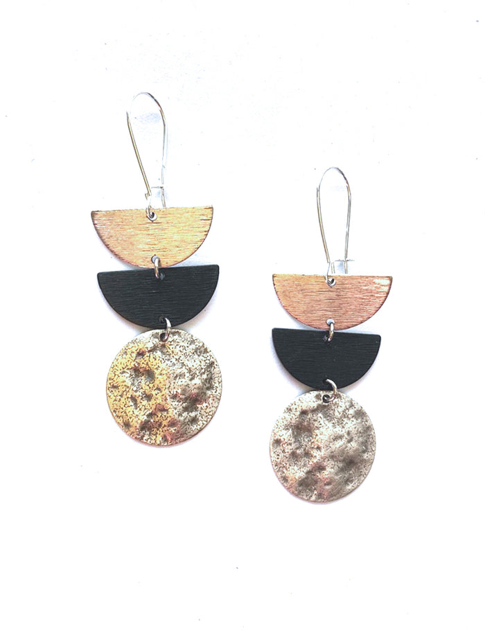Silver Moon Phase Earrings