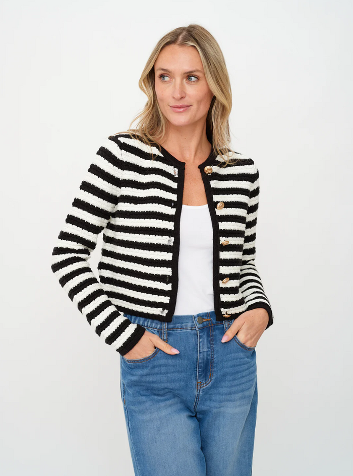 Six/ Fifty-hannah cardigan [black & white]