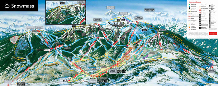 Snowmass Ski Trail Map, Colorado