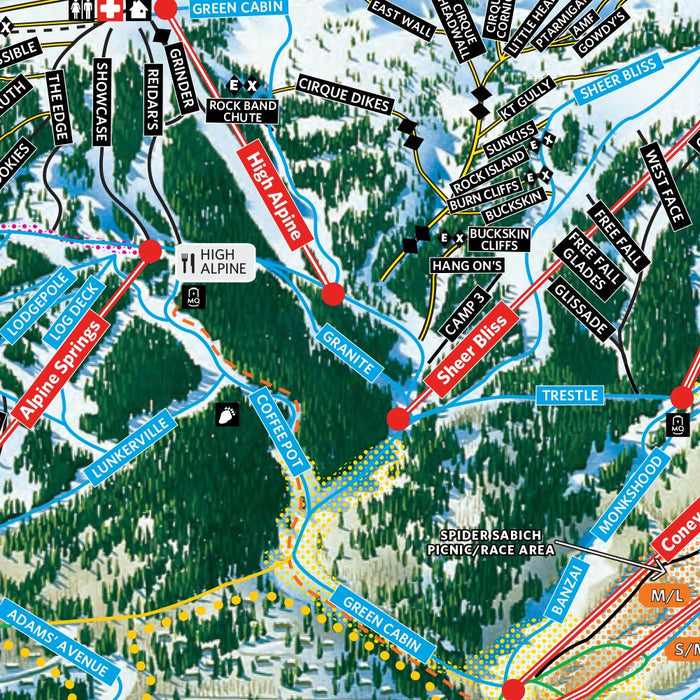 Snowmass Ski Trail Map, Colorado