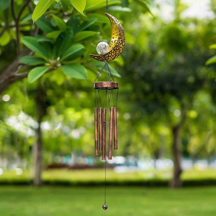 hanging LED wind chime for patio or balcony decor