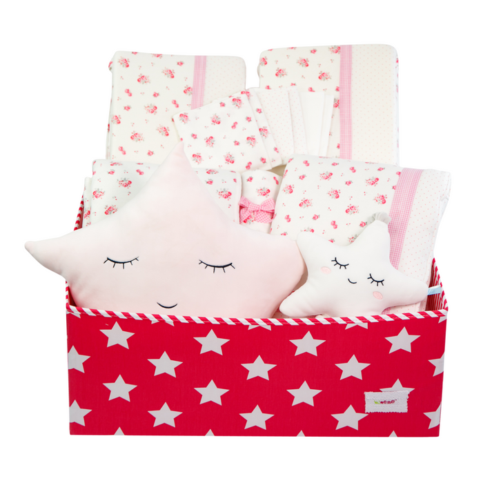 Special Cream & Pink Floral Bedding Gift Box