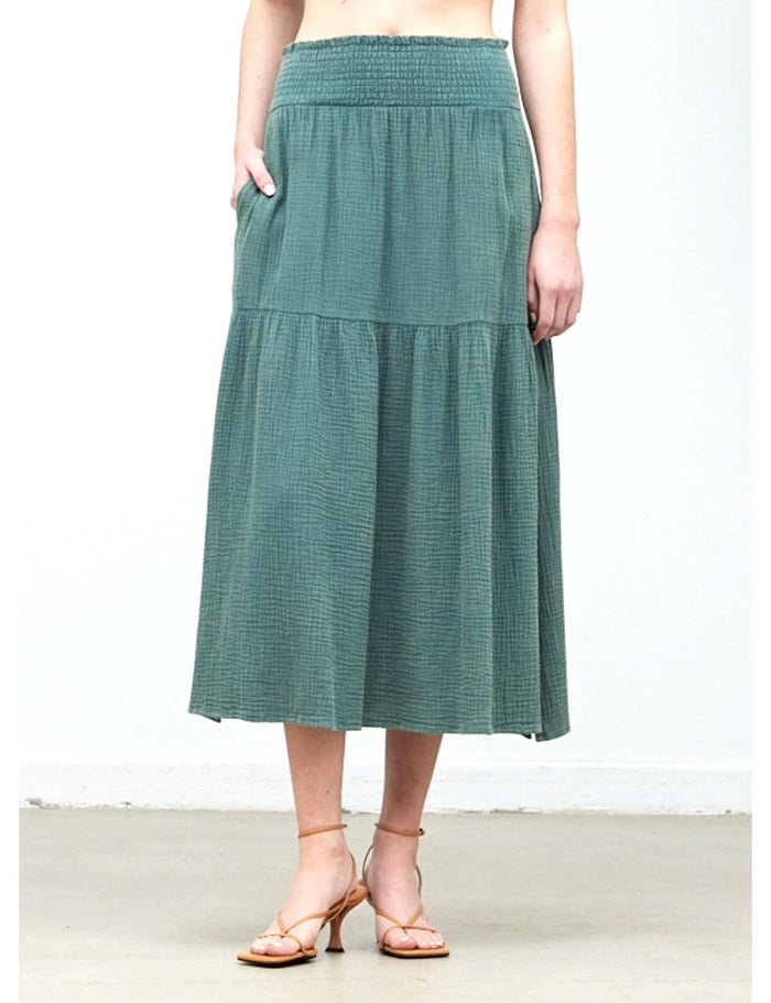 Split Side Gauze Skirt