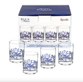 Spode- Blue Italian Double Old Fashioned Glass Set of 4