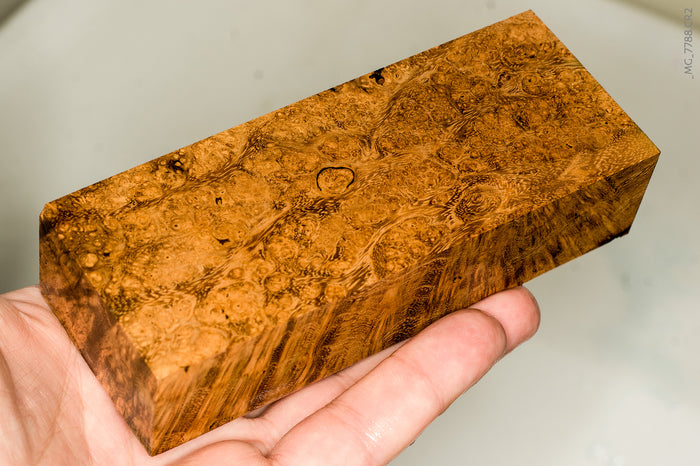 Stabilized black locust burl wood block