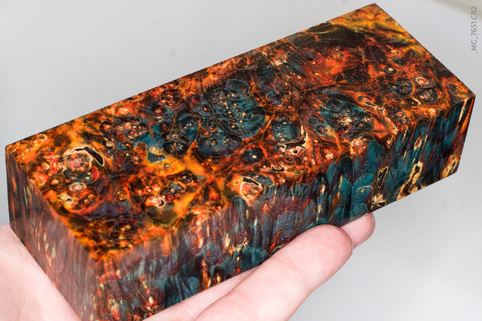 Stabilized box elder burl wood block