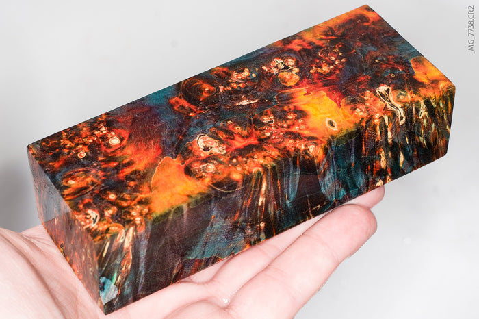 Stabilized box elder burl wood block