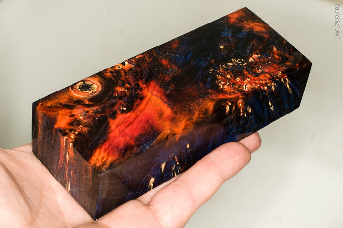 Stabilized box elder burl wood block