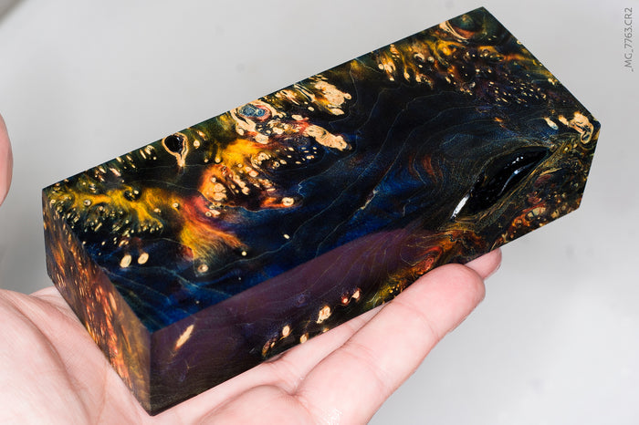 Stabilized box elder burl wood block