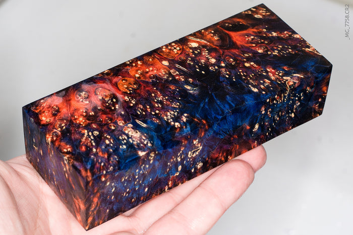 Stabilized box elder burl wood block