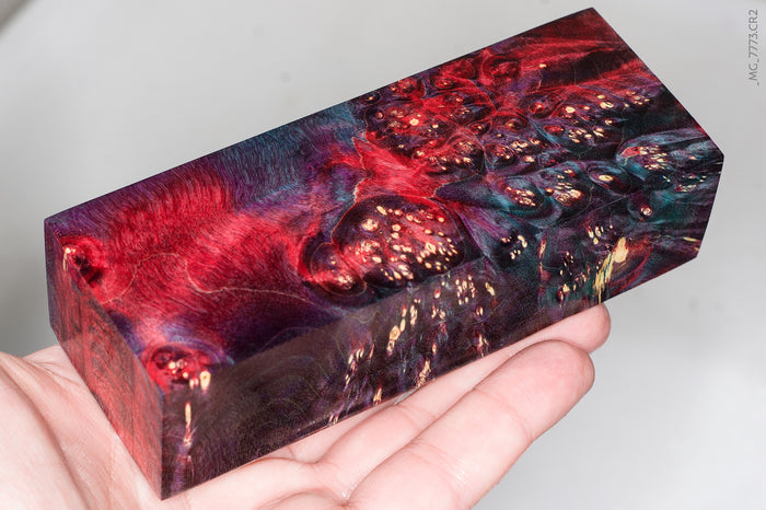 Stabilized box elder burl wood block