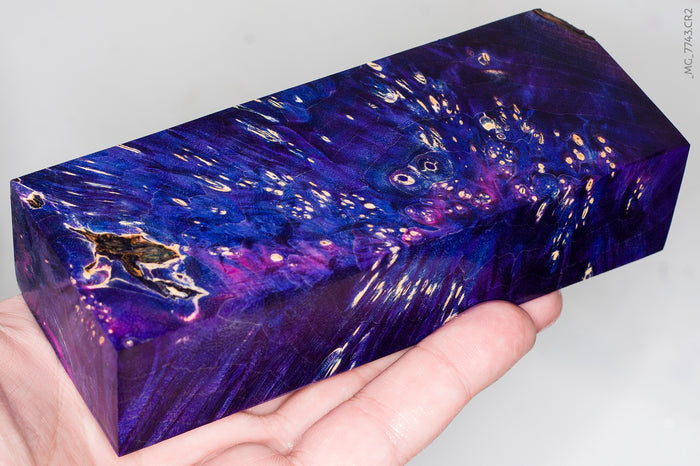 Stabilized box elder burl wood block