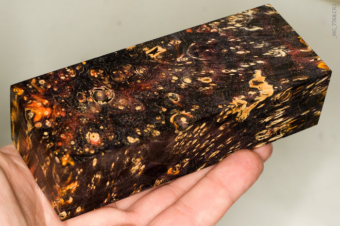Stabilized box elder burl wood block
