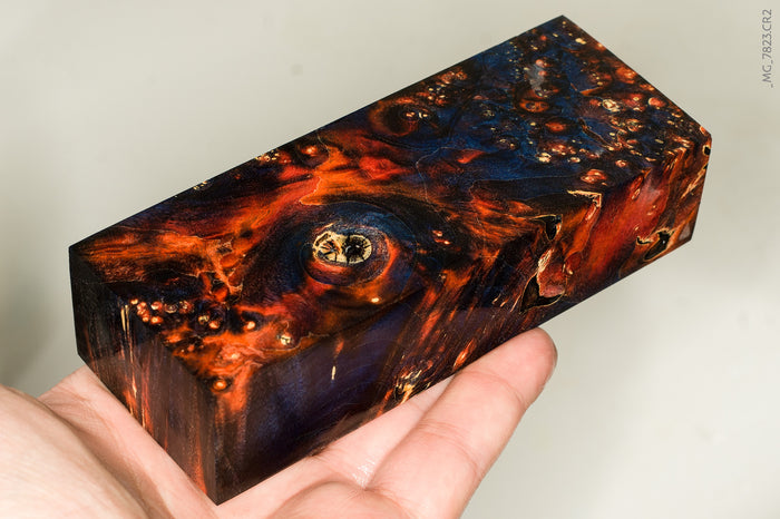 Stabilized box elder burl wood block