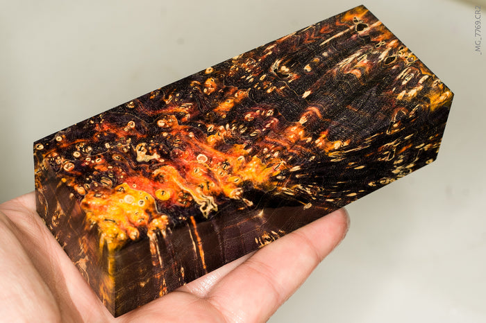 Stabilized box elder burl wood block