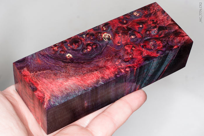 Stabilized box elder burl wood block