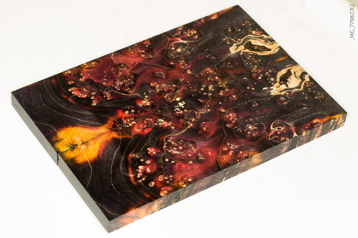 Stabilized box elder burl wood scales