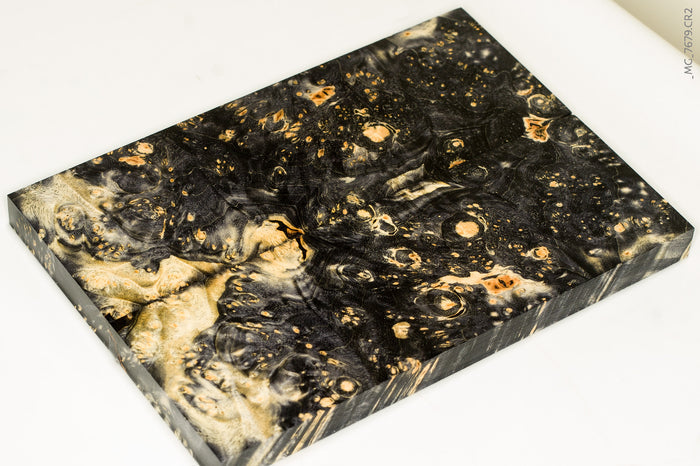 Stabilized box elder burl wood scales