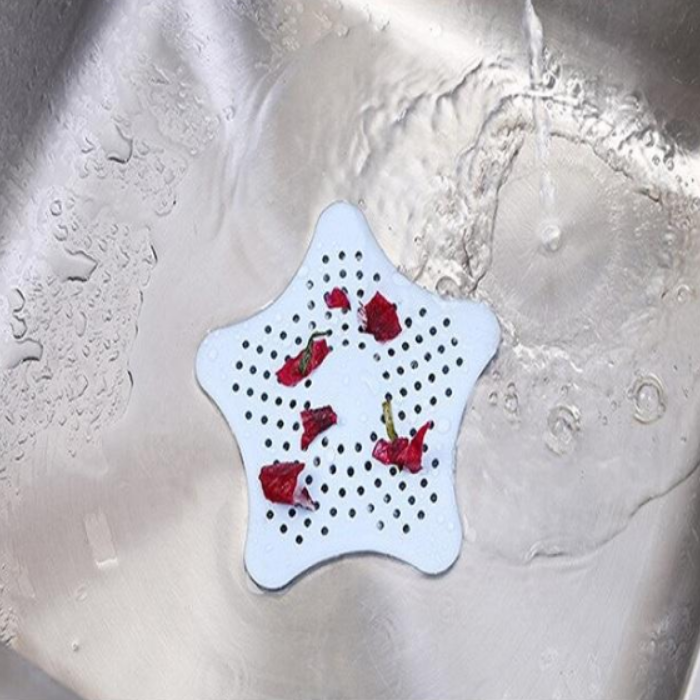 Star Shape Hair Catcher – Multi-Use Drain Stopper & Filter for Bathroom, Kitchen Sink & Shower (Random Colors-Pack of 1)