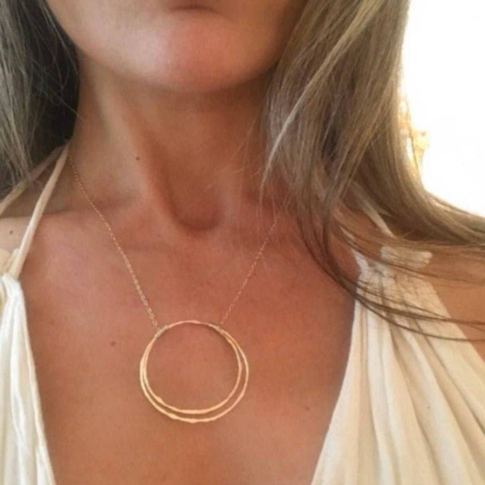 Statement Contiguous Circle Necklace