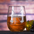 Stemless Wine Glass Gift for Golf Lovers, Personalized