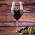 Stolzle Crystal Red Wine Glass, Personalized Bride & Groom Glasses