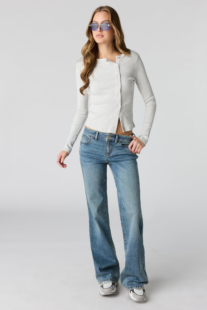 Stretch Low Rise Relaxed Flare Medium Jean