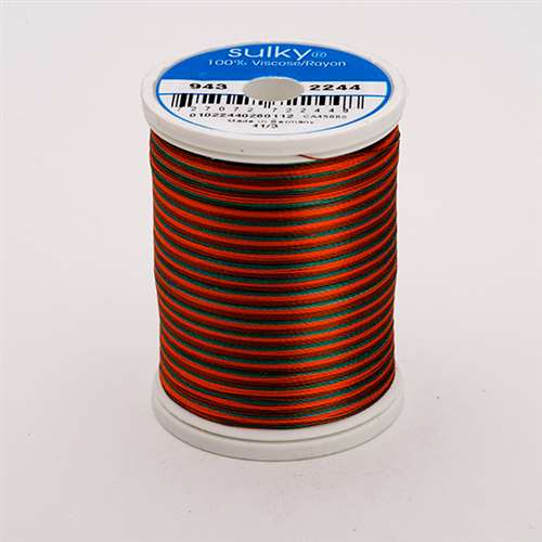 Sulky 40 wt 850 Yard Rayon Thread - 943-2244 - Coral/Brown/Teal