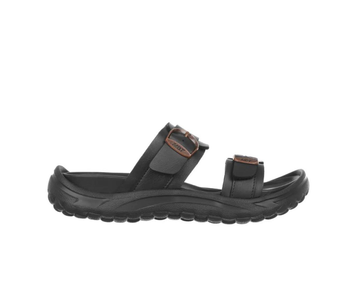 Svart slip-on damsandal från MBT med ergonomisk fotbädd