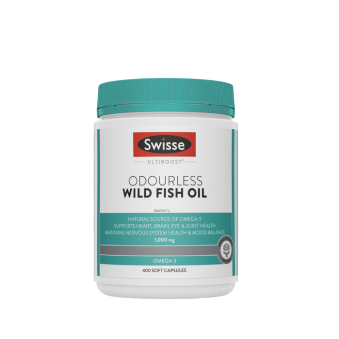 SWISSE Ultiboost Odourless High Strength Wild Fish Oil 400 Tablets - myernk