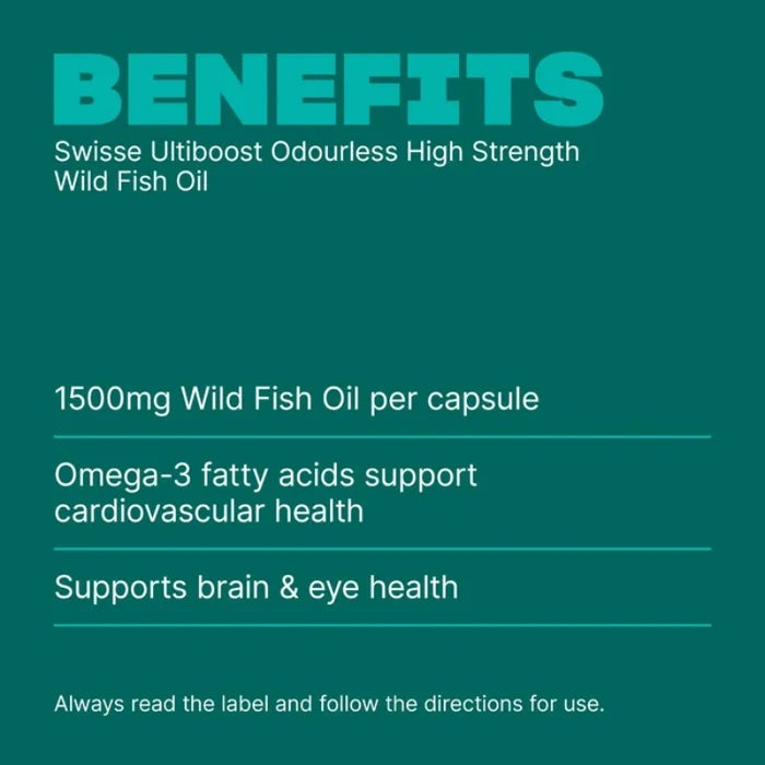 SWISSE Ultiboost Odourless High Strength Wild Fish Oil 400 Tablets - myernk