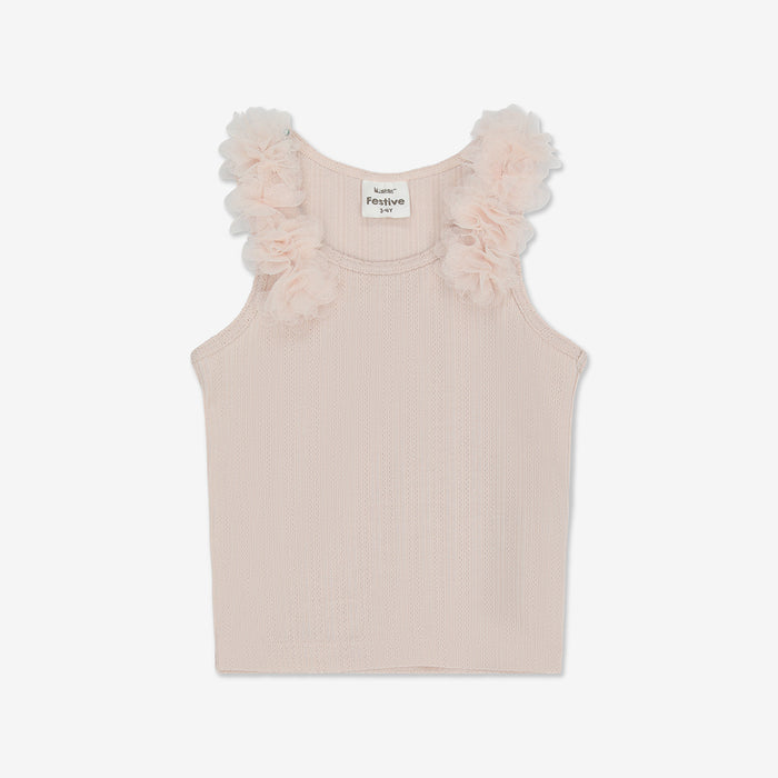 Tank Top With 3D Tulle Flowers H - H21