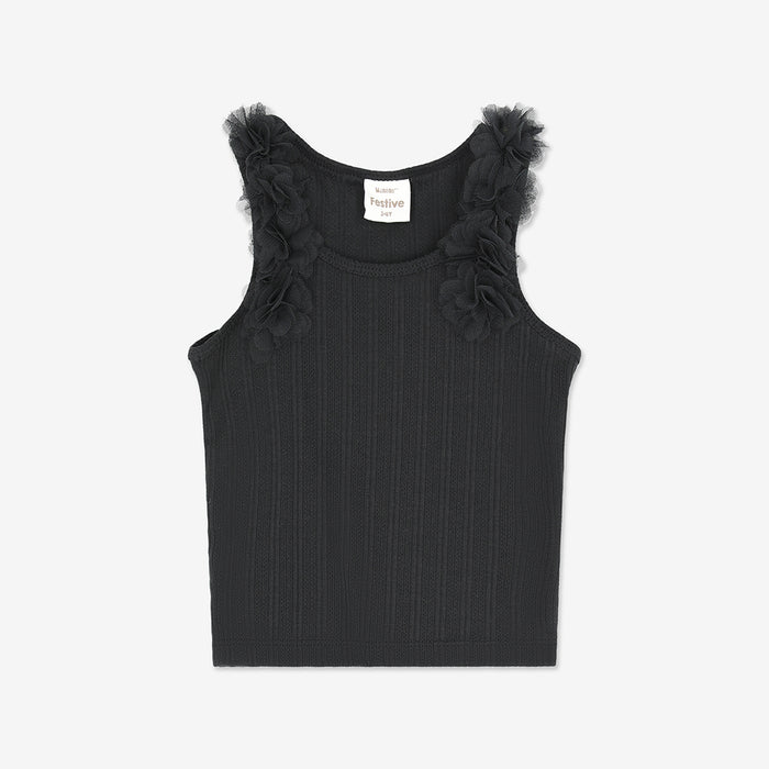 Tank Top With 3D Tulle Flowers H - H21