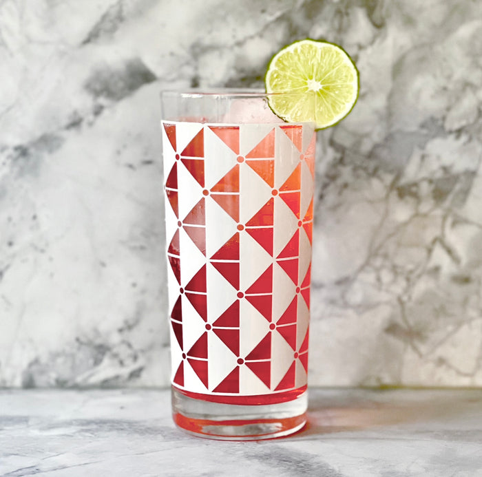The Modern Home Bar Deco Diamonds White Collins Glass Cocktail 2 | The Hour Shop