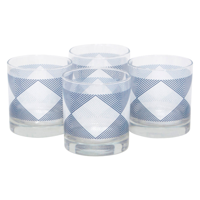 The Modern Home Bar Hypnotic White Diamond Rocks Glasses | The Hour Shop