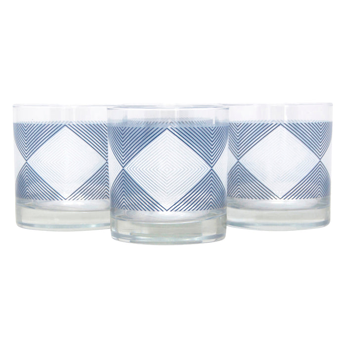 The Modern Home Bar Hypnotic White Diamond Rocks Glasses Front | The Hour Shop