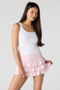 Tiered Ruffle Mini Skort