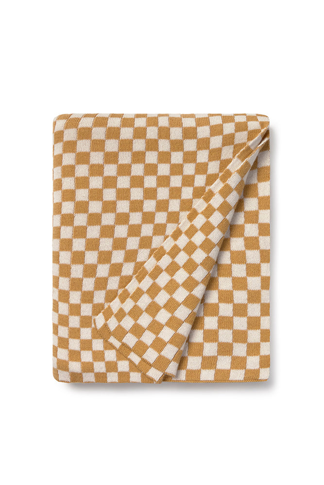 Tiles Honey Knitted Blanket - Rugs by Roo