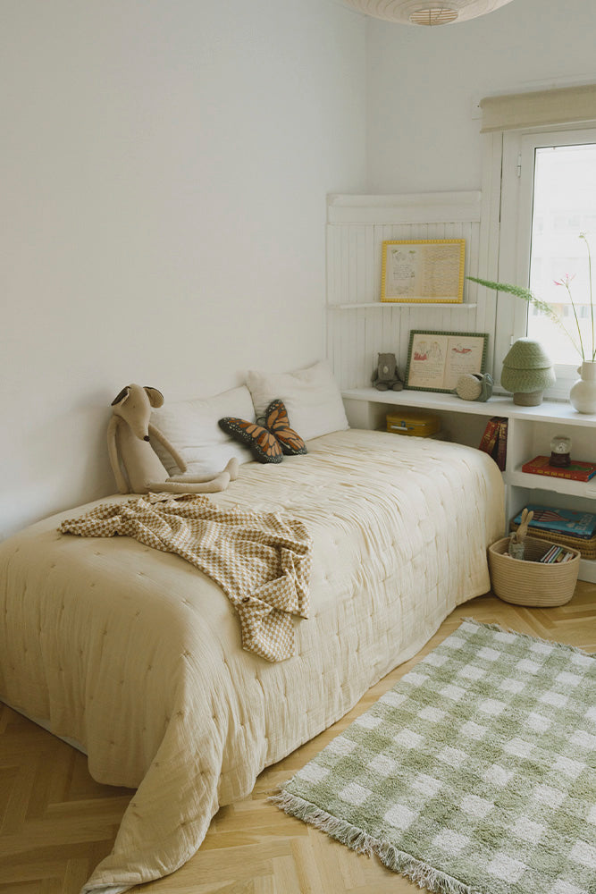 Tiles Honey Knitted Blanket - Rugs by Roo