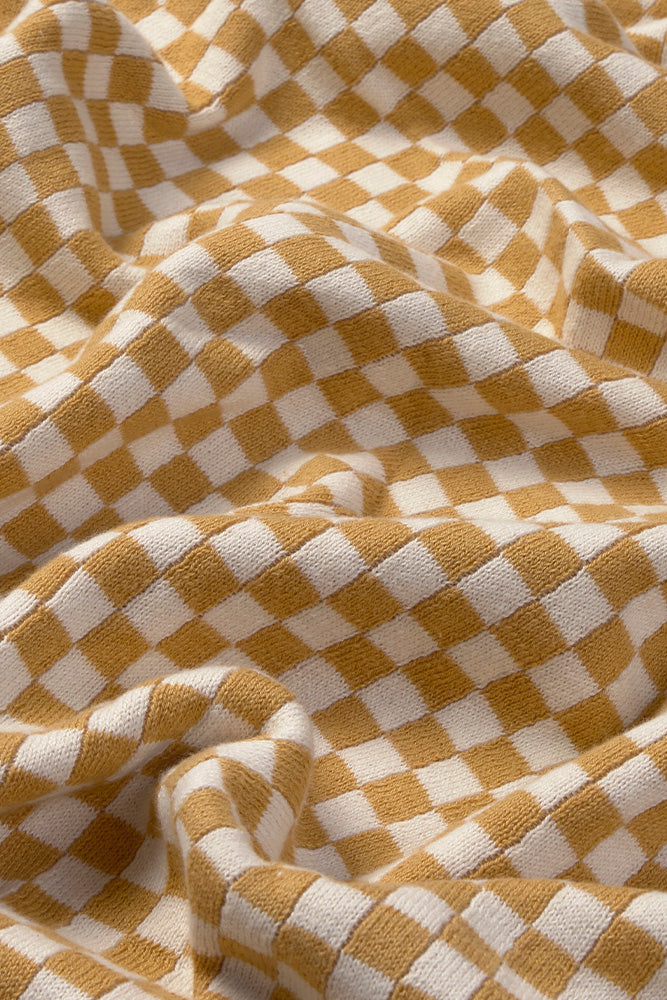 Tiles Honey Knitted Blanket - Rugs by Roo