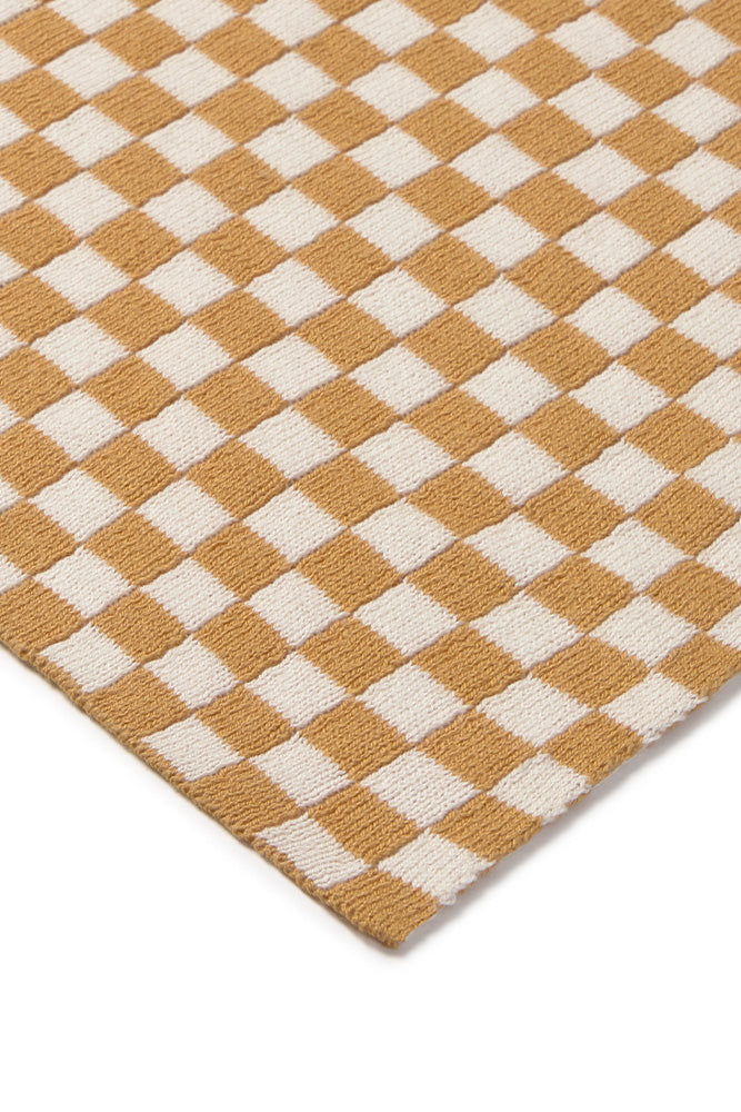 Tiles Honey Knitted Blanket - Rugs by Roo
