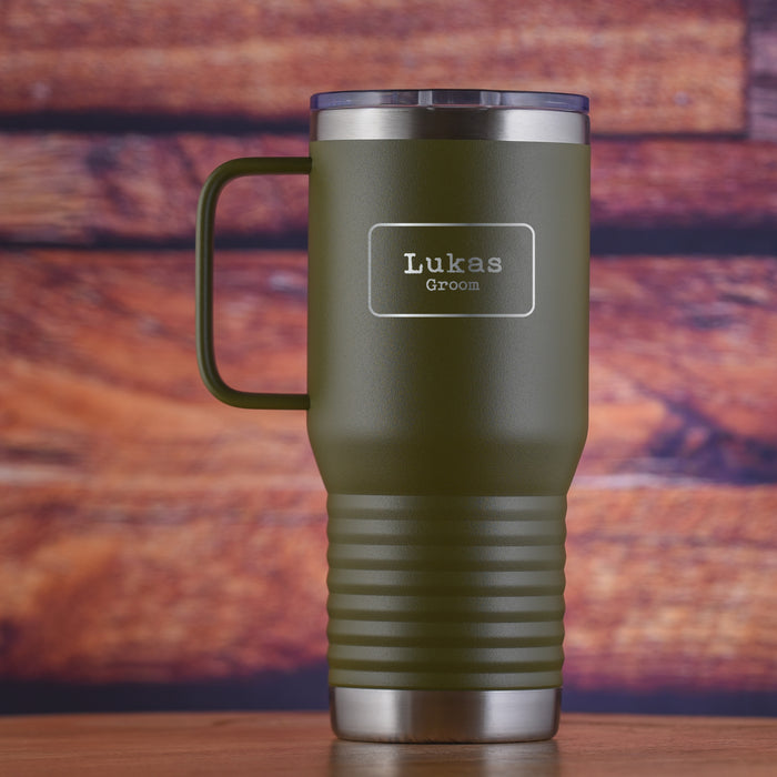 Travel Tumbler With Handle - Best Man, Groomsmen Gifts