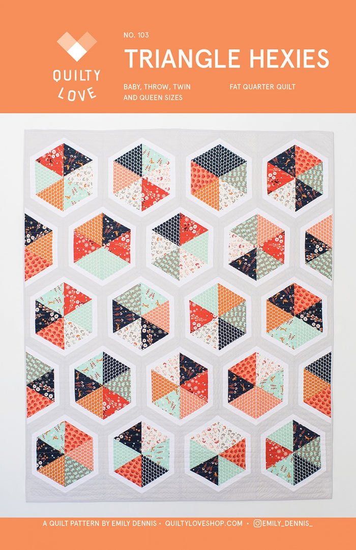 Triangle Hexies Quilt Pattern - Quilty Love