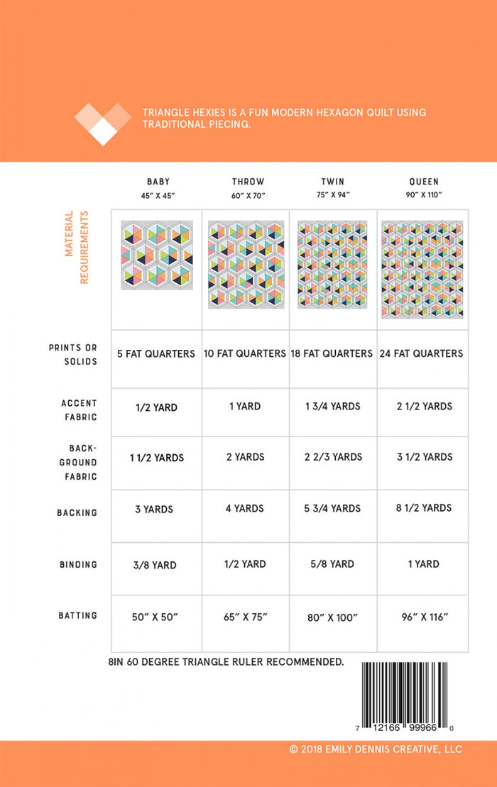 Triangle Hexies Quilt Pattern - Quilty Love